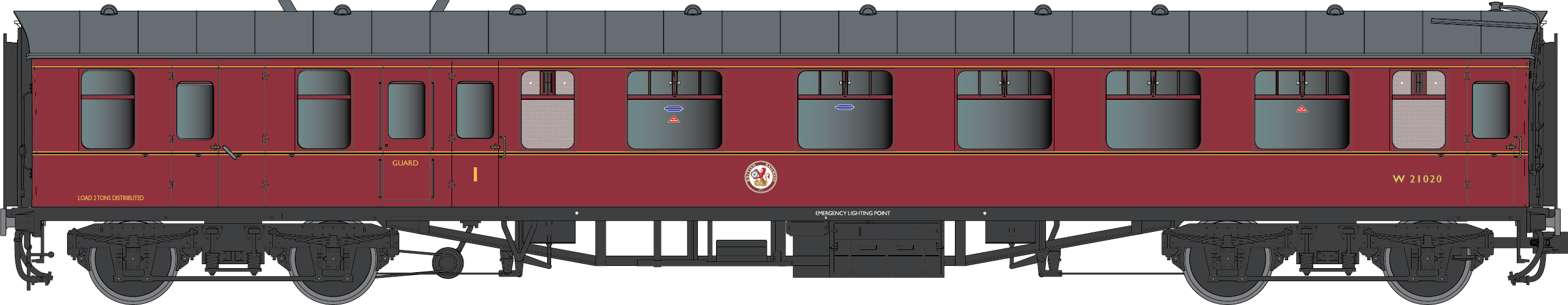 Lionheart Trains 7P-002-002D BR Mk1 Maroon BCK E21015 Eastern – Rails