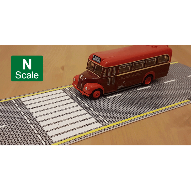 N Scale UV Printed 3D PVC Road Set (Cobblestone)