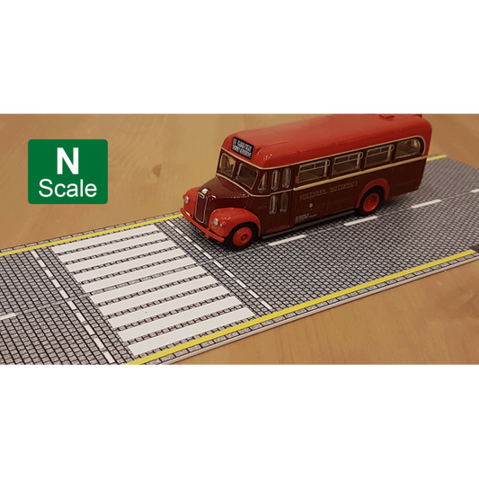 N Scale UV Printed 3D PVC Road Set (Cobblestone)