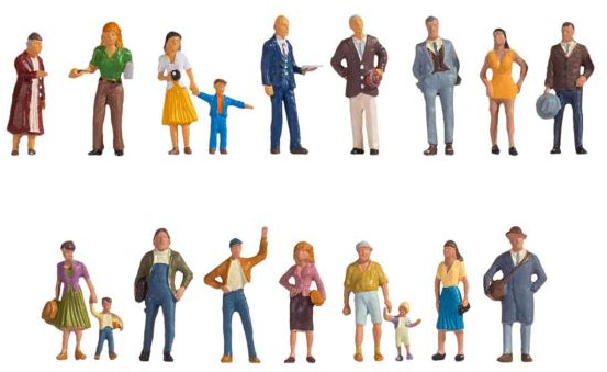 N16110 HO Scale Pedestrians (18) XL Figure Set