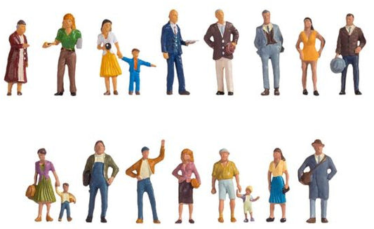 N16110 HO Scale Pedestrians (18) XL Figure Set