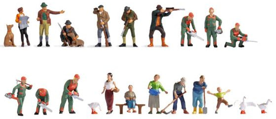 N16113 HO Scale In the Countryside (21) XL Figure Set