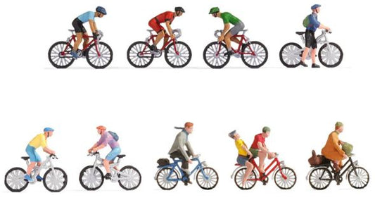 N16150 HO Scale Cyclists (9) XL Figure Set