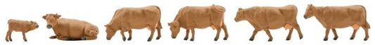 Noch N36734 N Scale Brown Cows Figure Set