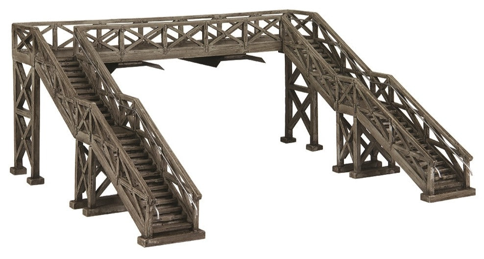 Narrow Gauge (OO9) Wooden Footbridge - Natural Wood