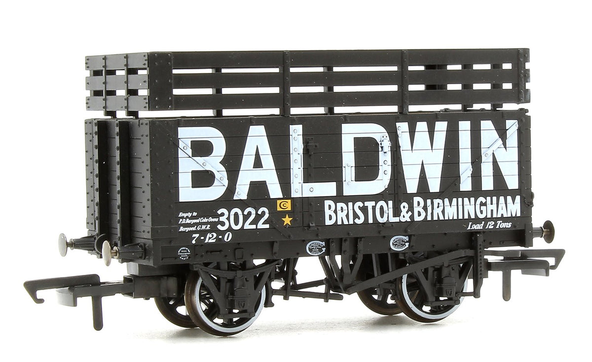 Pre-Owned 7 Plank Mineral Wagon - Baldwin 3022 Black (3 Coke Rails)