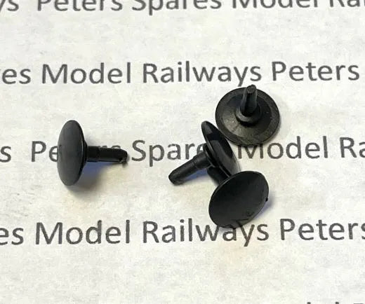 PS110 Replacement Hornby X8134 (L6187) Large Round Class 25 / 47 / 91 7mm Buffers (4 Pack) OO Gauge Plastic