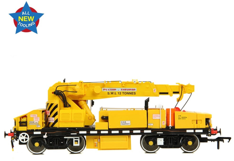 Plasser 12T YOB Diesel-Hydraulic Crane DRP81513 Departmental Yellow