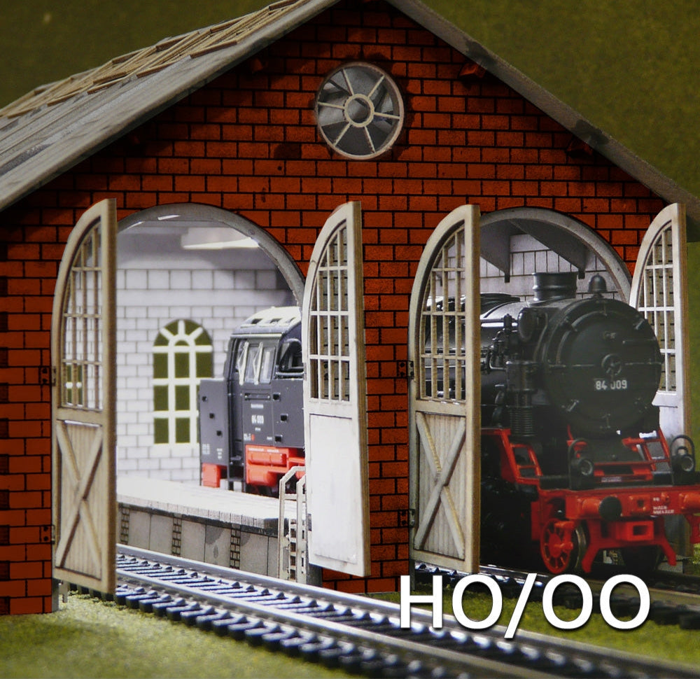 Double Engine Loco Shed Laser-Cut Kit HO-OO