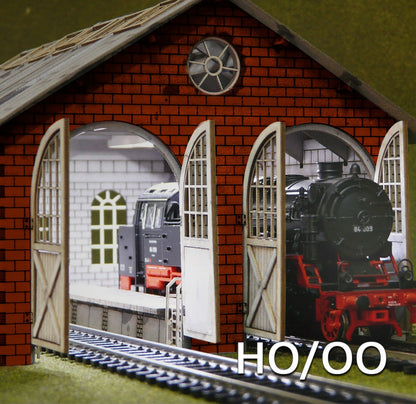 Double Engine Loco Shed Laser-Cut Kit HO-OO