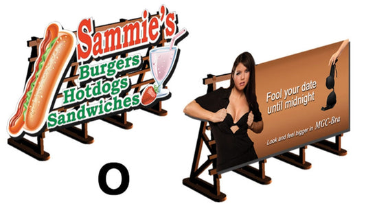 O Scale 2 X Billboards No: 2 Magic Bra + Sammies