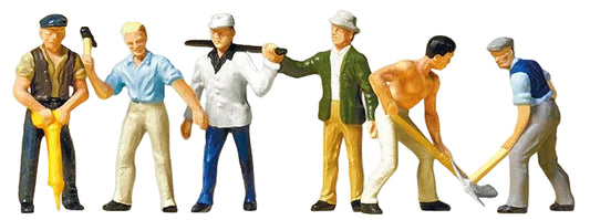PR10030 Road Workers (6) with Equipment Exclusive Figure Set
