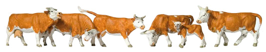 PR10146 Brown/White Cows (6) Exclusive Figure Set