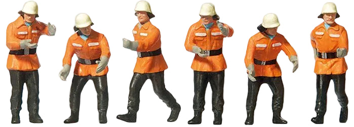 PR10242 Preiser 10242 Firemen in Action (6) Exclusive Figure Set