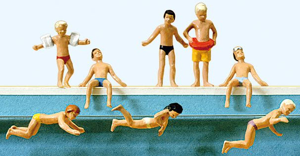 Children at the Pool (8) Exclusive Figure Set