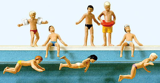 Children at the Pool (8) Exclusive Figure Set