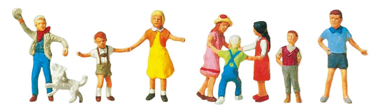 Playing Children (8) with Dog Exclusive Figure Set