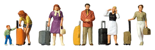 Standing with Wheeled Suitcases (6) Exclusive Figure Set