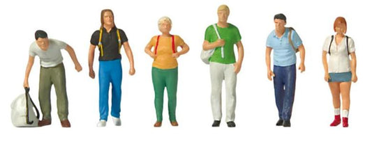 Train Travellers With Rucksacks Figure Set (6)