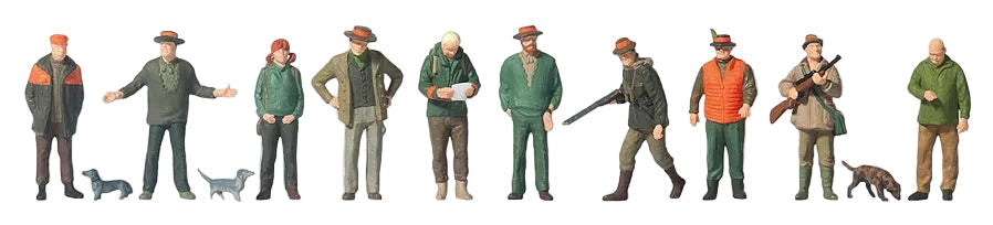 Preiser PR10803 Hunters (10) & Helpers (3) Exclusive – Rails