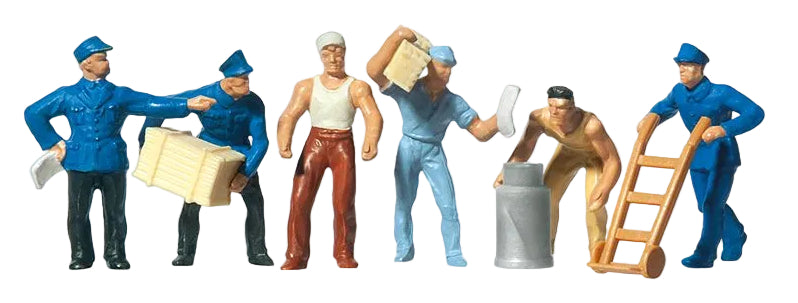 PR14016 Delivery Men (6) with Loads Standard Figure Set