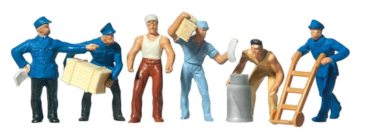 PR14016 Delivery Men (6) with Loads Standard Figure Set