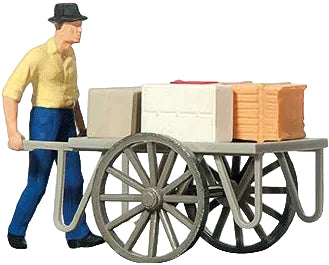 PR28036 Man with Cart Figure
