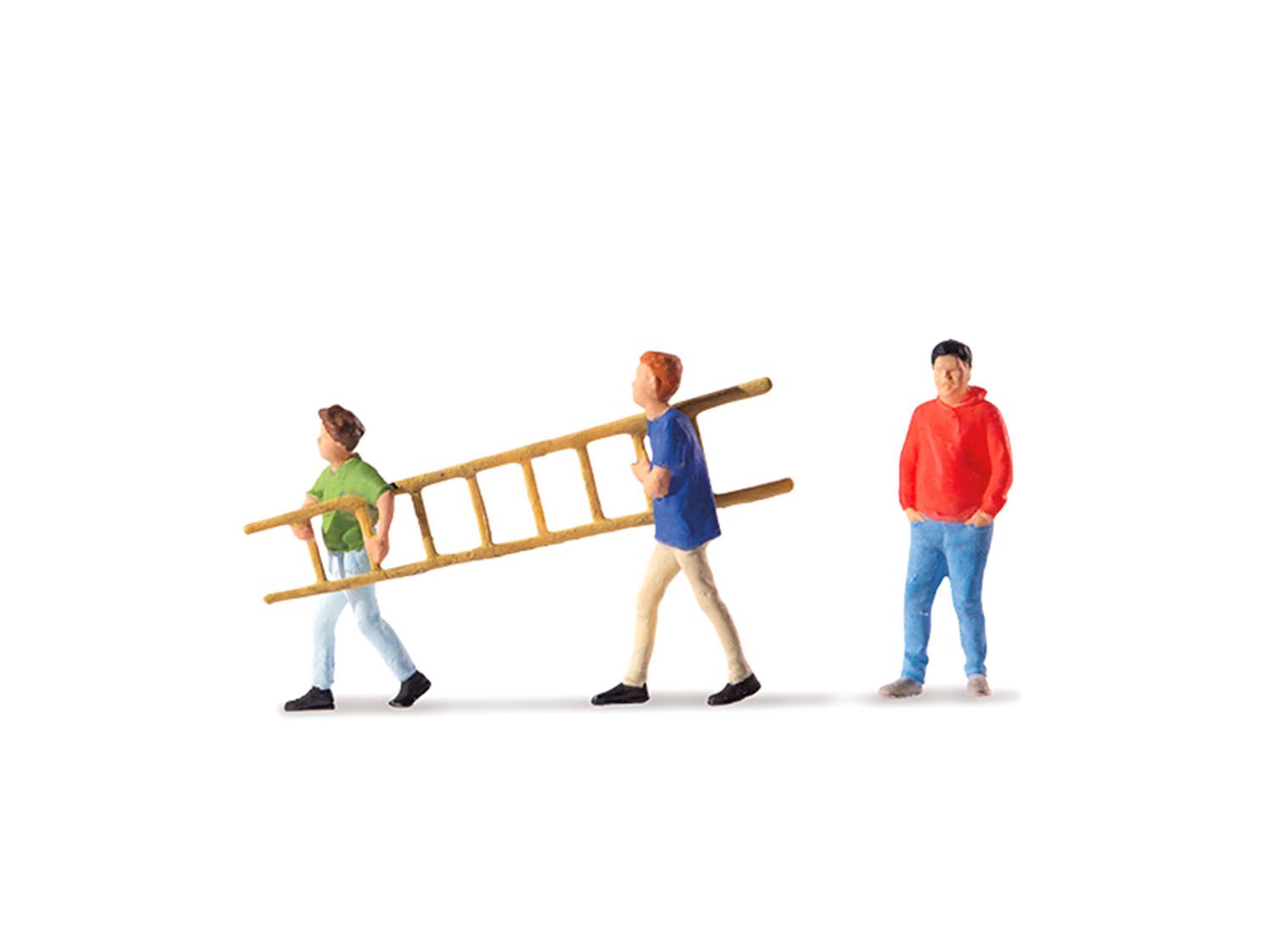 Preiser PR28281 Children (3) with Ladder Figure Set – Rails