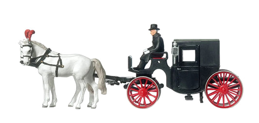 PR30452 Horse Drawn Black Carriage