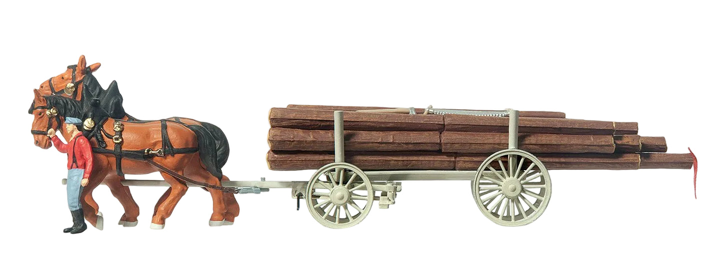 PR30465 Horse Drawn Log Wagon