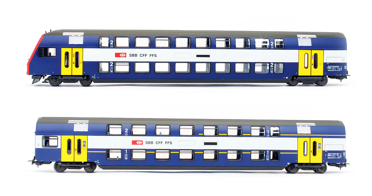 Pre-Owned Set Of 2 SBB CFF FFS Double Deck Passenger Cars