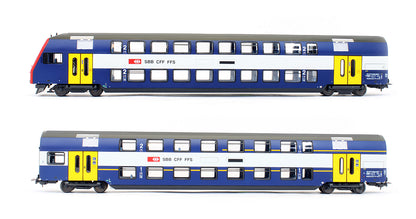 Pre-Owned Set Of 2 SBB CFF FFS Double Deck Passenger Cars