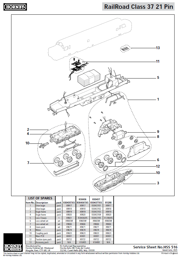 RailRoad Class 37 DRS 'Carl Haviland' 37419 Diesel Locomotive