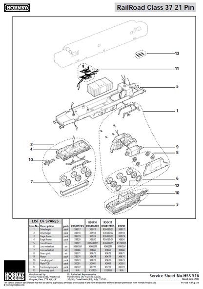 RailRoad Class 37 DRS 'Carl Haviland' 37419 Diesel Locomotive
