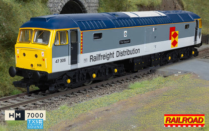 RailRoad Class 47 Railfreight Distribution 'The Sapper' 47306 Diesel Locomotive - DCC Sound