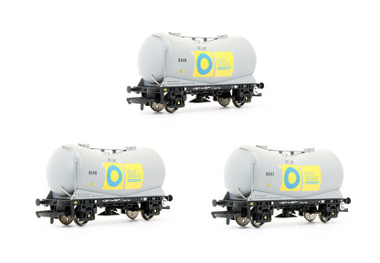 Pre-Owned R6253A Set Of 3 VEE Tank Wagons 'Blue Circle Cement'