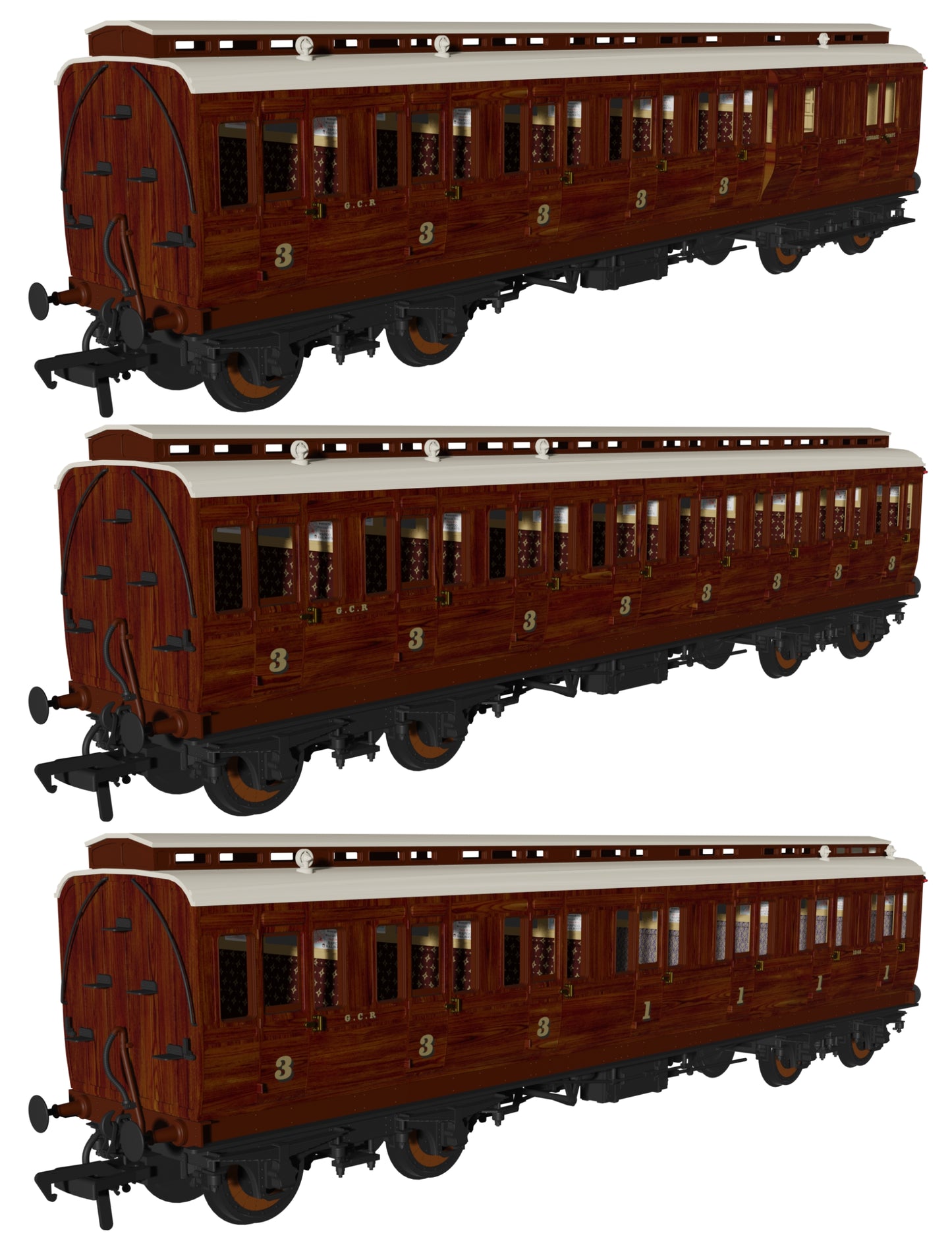 978915 GCR Mahogany 'Evolution' Non-Corridor Carriage Triple Pack