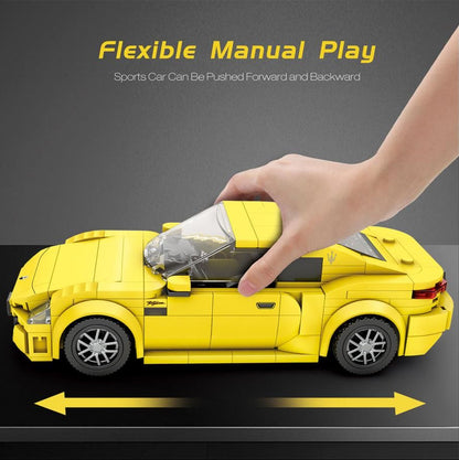 Maserati Yellow Sports Car 384pc Construction Set