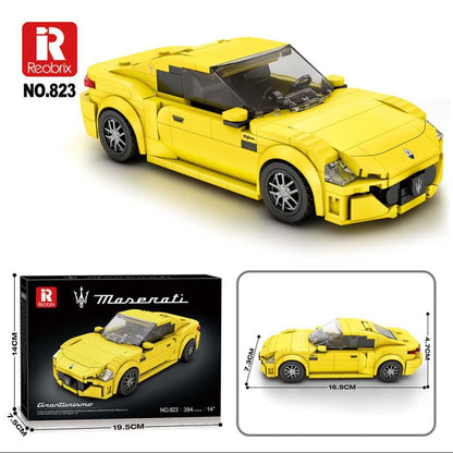Maserati Yellow Sports Car 384pc Construction Set