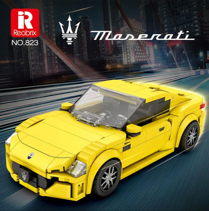 Maserati Yellow Sports Car 384pc Construction Set