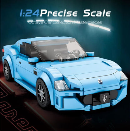 Maserati Sky Blue Sports Car 384pc Construction Set