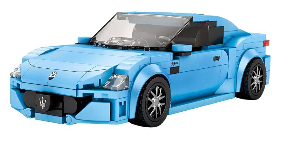 Maserati Sky Blue Sports Car 384pc Construction Set