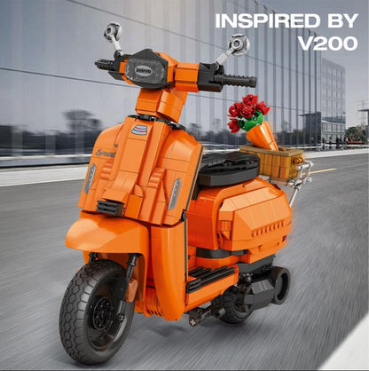 Lambretta Scooter Orange 1169pc Construction Set