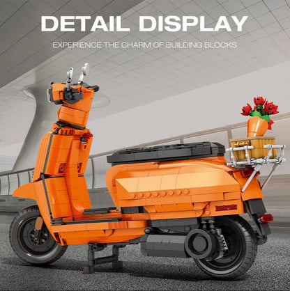 Lambretta Scooter Orange 1169pc Construction Set