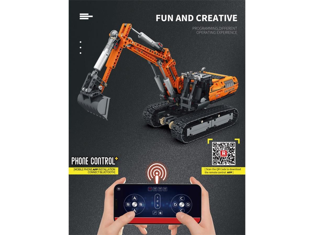 RC Excavator 1106pc Construction Set