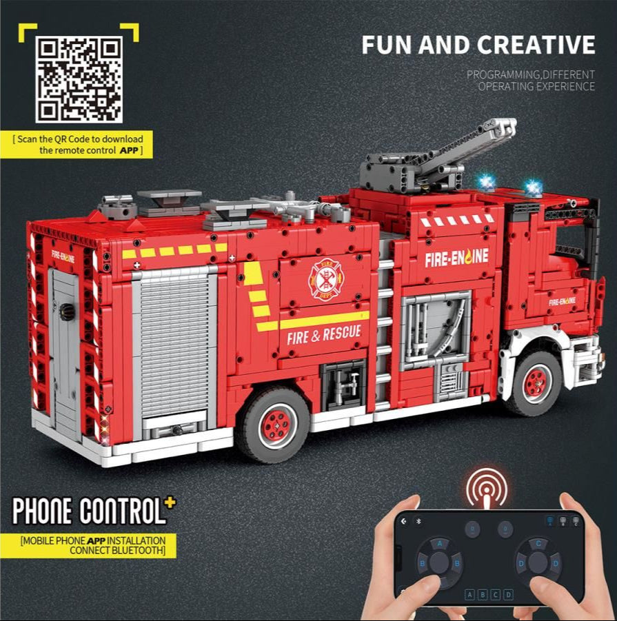 RC Fire Truck 2888pc Construction Set
