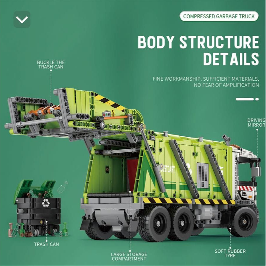 RC Garbage Truck 1458pc Construction Set