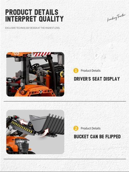 RC Front Loader Tractor 1496pc Construction Set