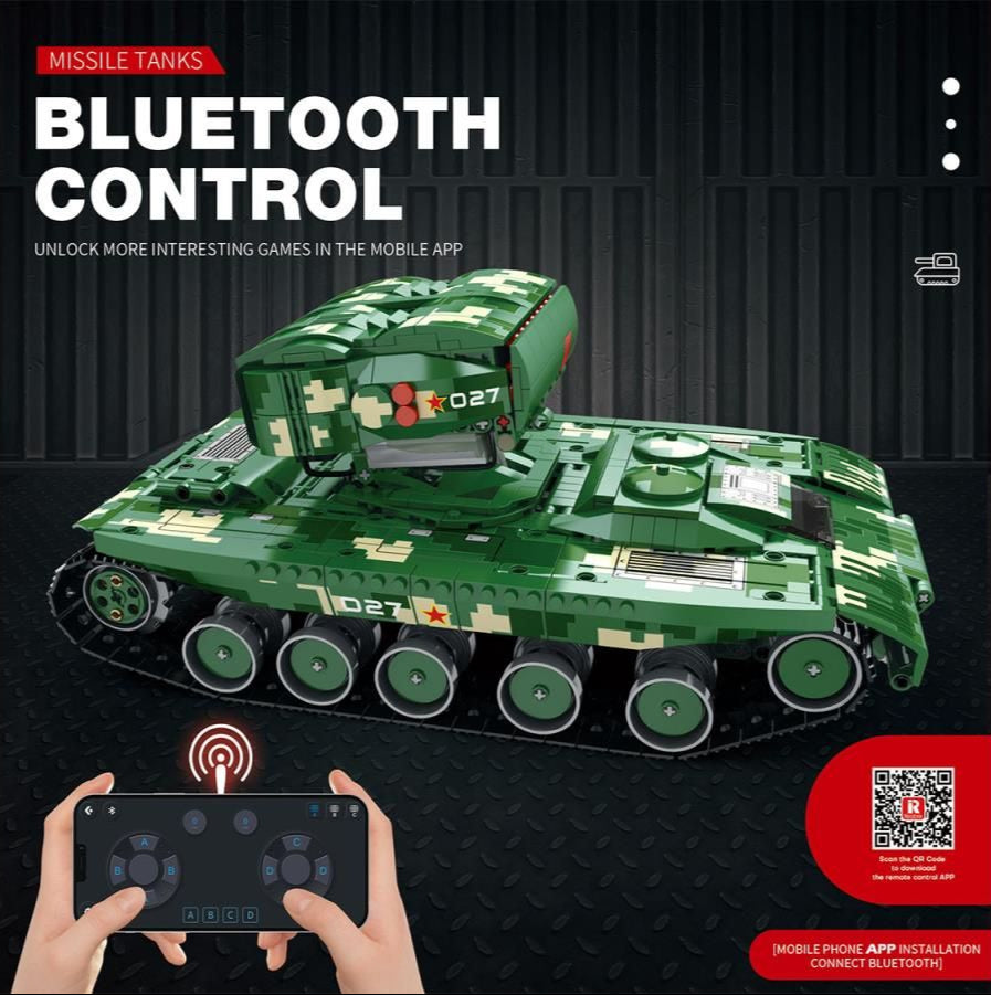 RC Missile Firing Tank 1488pc Construction Set