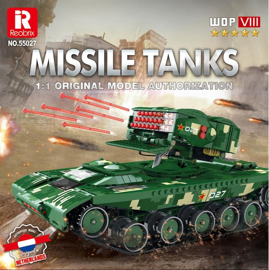 RC Missile Firing Tank 1488pc Construction Set